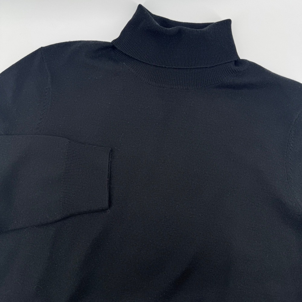 Jos. A. Bank Turtleneck Mens XLT Black Merino Wool Traveler Sweater
